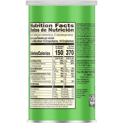Pringles Grab & Go Large Sour Cream & Onion Potato Crisps Chips - 2.5oz