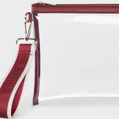 Game Day Clear Wristlet Clutch - Wild Fable Maroon