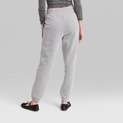 Women's High-Rise Tapered Sweatpants - Wild Fable Heather Gray XS