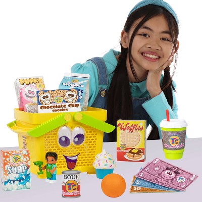 Toys and Colors Mystery Shopping Basket with Surprises and Collectible Mini Figures