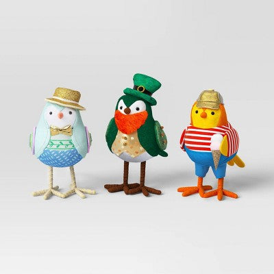 10pc Featherly Friends 2025 Anniversary Collection Christmas Bird Figurine Set - Wondershop