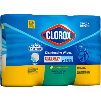 Clorox Disinfecting Wipes Value Pack Bleach Free Cleaning Wipes 100 Ct Pack of 3
