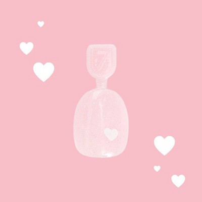 Olive & June Pressies Fake Nails - XS/S Round - Shiny Pink Has My Heart - 28ct