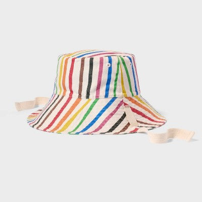 Pride Adult Canvas Reversible Bucket Hat - Multicolor Striped