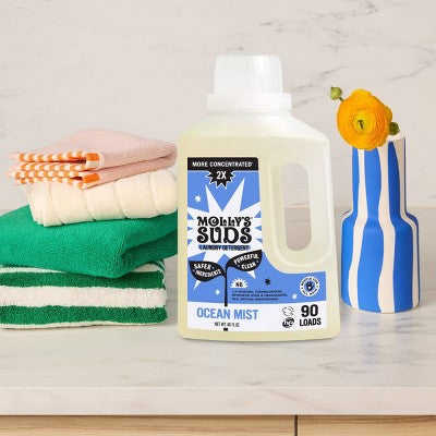Molly's Suds Liquid Laundry Detergents 90 Loads - Ocean Mist - 46 fl oz: Sensitive, High Efficiency, Vegan Formula