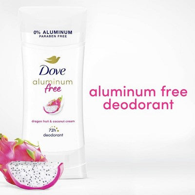 Dove Beauty Aluminum Free Deodorant Stick - Dragon Fruit and Coconut Cream - 2.6oz