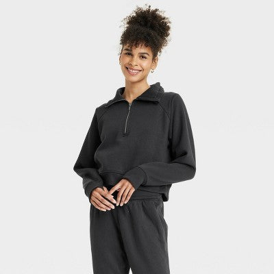 Women's Fleece Sweatshirt - All In Motion Black XL Lightweight