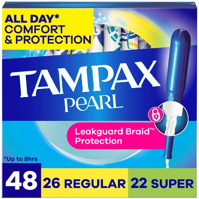 Tampax Pearl Duo Pack Tampons - Regular/Super - Unscented - 48ct