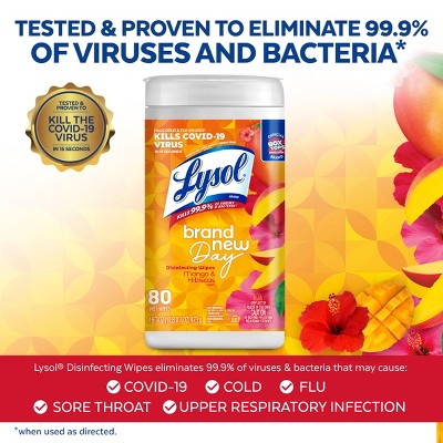 Lysol Disinfecting Wipes, Brand New Day, 80 wipes
