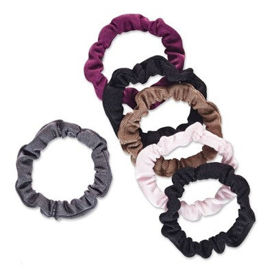 scunci No Damage Thin Knit Scrunchies - Assorted Colors - All Hair - 6pk