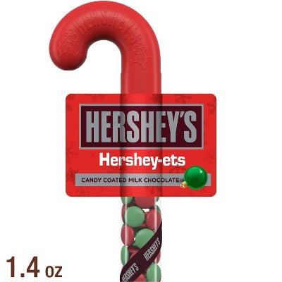 HERSHEY'S Candy Coated Chocolate Filled Plastic Christmas Candy Cane - 1.4oz