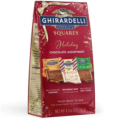 Ghirardelli Christmas Candy Chocolate Assorted Squares Bag - 4.5oz