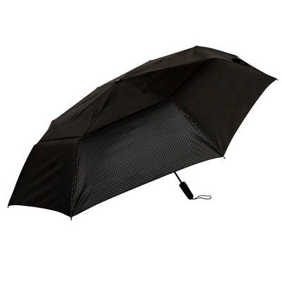 ShedRain JUMBO Auto Open Auto Close Compact Umbrella - Black: Telescoping Shaft, 54" Span, Solid Polyester