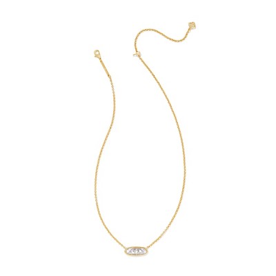 Kendra Scott Janie Pendant Necklace - Gold/Silver: Rhodium & 14K Gold Over Brass, Lobster Claw Clasp