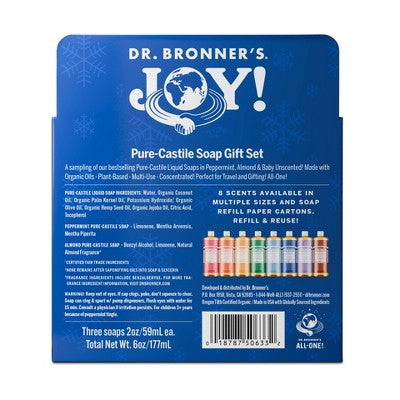 Dr. Bronner's Trio Gift Set - Peppermint Almond - Unscented - 2oz