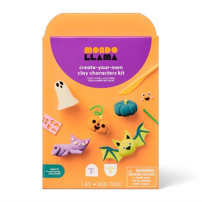 Halloween Craft Air Dry Clay Characters Activity DIY Art Kit - Mondo Llama