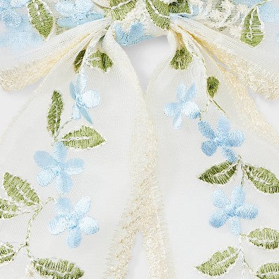 Floral Lace Bow Hair Barrette - A New Day Purple: Botanical Pattern, Recycled Polyester, Hair Styling