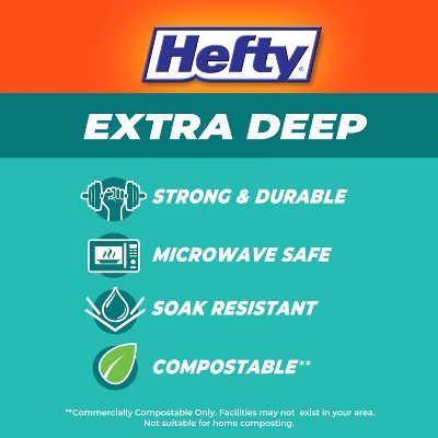 Hefty Extra Deep Disposable Bowls 6" - 35ct: Square, Abstract Pattern, 15 Volume