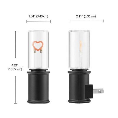 Globe Electric Auto On/Off Pink Heart Filament Night Light: LED Plug-In Novelty for Kids' & All Ages