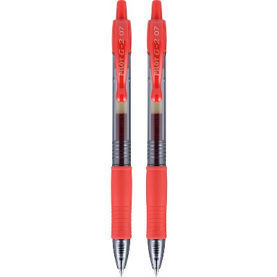 Pilot G2 Retractable Gel Pens Fine Point Red Ink 2 Pack (31033) 460225