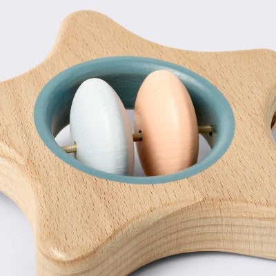 Wooden Baby Rattle - Star - Cloud Island: Fine Motor Skills Learning Toy, Beechwood Material