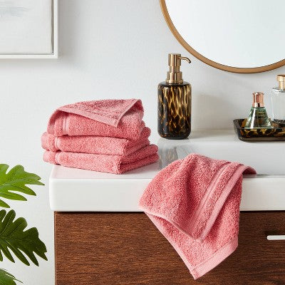 4pk Total Fresh Antimicrobial Washcloth Set Pink - Threshold