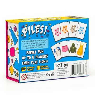 Lost Boy Entertainment Piles! Card Game: Memory Skills, 2-8 Players