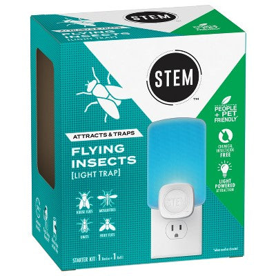 STEM Flying Insect, Gnat & Fly Trap Starter Kit - 1 Light Trap + 1 Cartridge