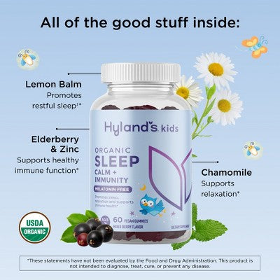Hyland's Kids Melatonin-Free Organic Sleep Calm + Immunity Gummies - 60ct