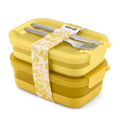 Ello Plastic Lunch Stack Food Storage Container Yellow