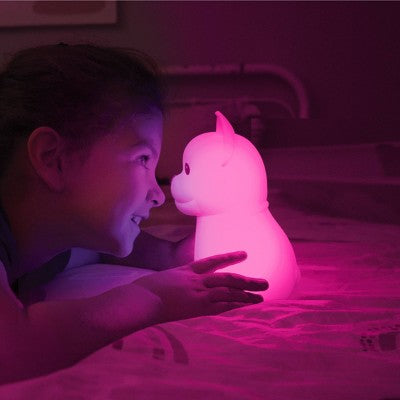 Globe Electric Rechargeable Squish Bulldog Night Light Tap to Change Color: Kids' Night Light, USB Powered, LED, All Ages