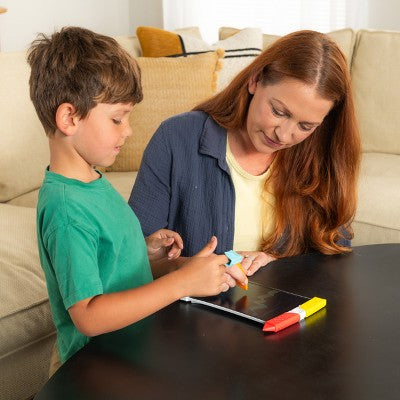 Chuckle & Roar LCD Lil Artist Creativity Kit - Reusable LCD Drawing Tablet with Sensory Texture Tools for Kids, Ages 3+
