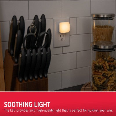 Energizer 4pk Square Glo Dot Light Sensing 3000K Nightlights White