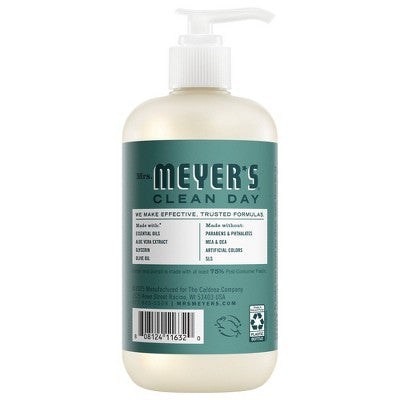 Mrs. Meyer's Clean Day Liquid Hand Soap - Eucalyptus - 12.5 fl oz: Gel, Pump Bottle, Contains Aloe, Paraben-Free