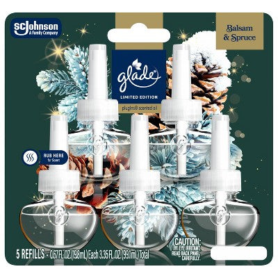 Glade PlugIns Scented Oil Air Freshener Refills - Balsam & Spruce - 3.35oz/5ct