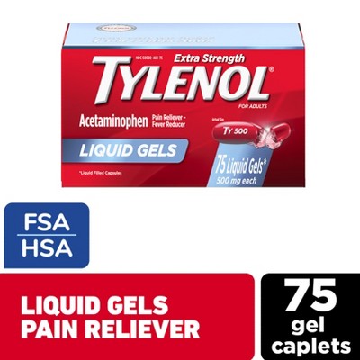 Tylenol Extra Strength Liquid Gels, Pain Reliever & Fever Reducer - Acetaminophen - 75ct