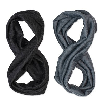 scunci No Damage Total Comfort Extra Wide Headbands - Gray/Black - 2pcs