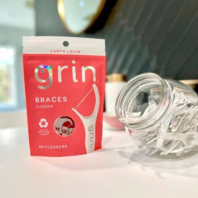 Grin Oral Care Braces Dental Floss - Unflavored - 60ct