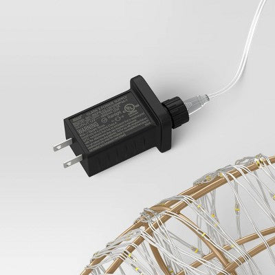 900ct LED High Density Champagne Metal Christmas Hanging Wreath Twinkling Dewdrop Lights Warm White - Wondershop