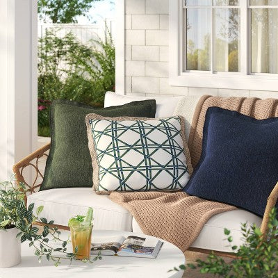 20"x20" Square Outdoor Throw Pillow Navy Blue - Threshold