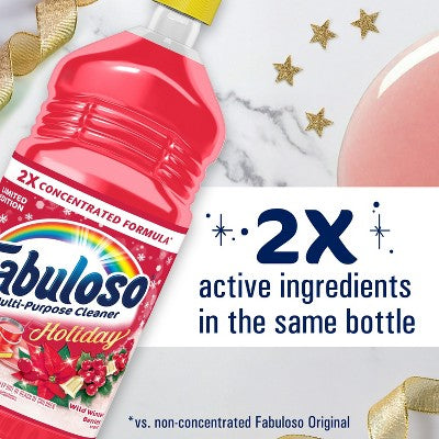 Fabuloso Limited Edition Winter Berry Multi-Purpose Cleaner, 2X Concentrated Formula, Floor Cleaner - 33.8 fl oz Bottle