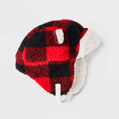 Baby Boys' Checkered Hat and Glove Set - Cat & Jack Red Newborn