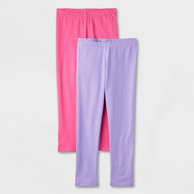 Toddler Girls' 2pk Leggings - Cat & Jack Purple/Pink 18M