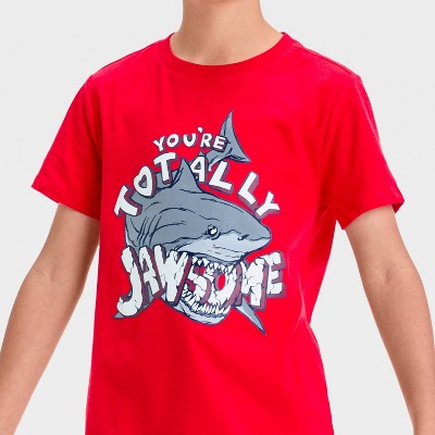Boys' Short Sleeve Shark Graphic T-Shirt - Cat & Jack Red M