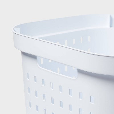 1.25bu Square Modern Laundry Basket Square - Brightroom: Plastic Clothes Basket with Built-In Handles, Medium Size