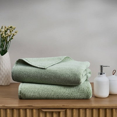 Turkish Cotton Bath Towel Green - Wellbe