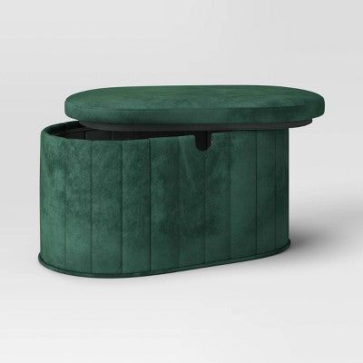 32" Folding Double Storage Bench Green - Room Essentials (LOCAL PICKUP ONLY)