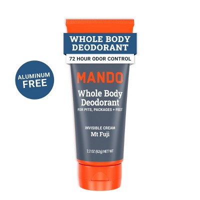 Mando Whole Body Deodorant - Men's Aluminum-Free Invisible Cream Deodorant - Mt Fuji - 2.2oz