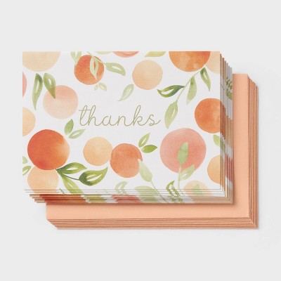 10ct Thank You Note Cards with Envelopes - Spritz