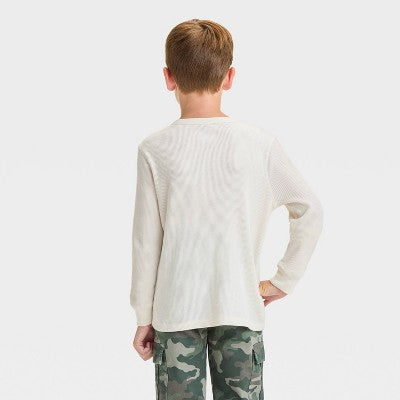 Boys' Long Sleeve Thermal T-Shirt - Cat & Jack Cream S